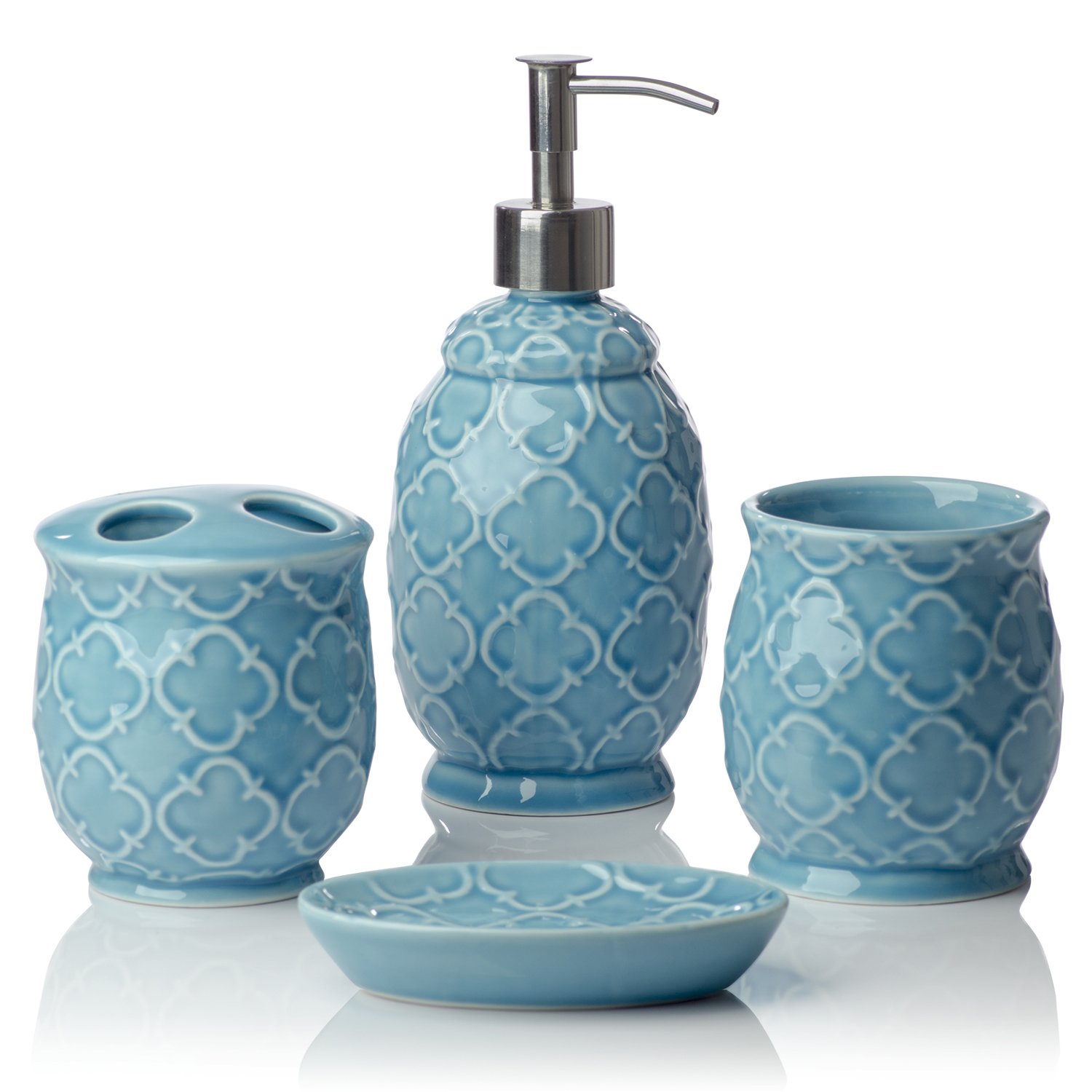 Comfify Bathroom Designer 4Piece Ceramic Bath Accessory Set Includes Liquid 696233757127 eBay