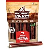 Natural Farm Bully Sticks - Odor Free - 100% Beef Chews for Pups, Small and Medium Dogs - Non-GMO, Grain-Free, Fully Digestib