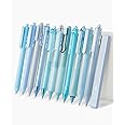 Mr. Pen- Gel Pen Set, 12 Pack, Pastel Blue Barrels, 1 x Aesthetic Highlighter, 0.5mm Black Ink Gel Pens for Journaling