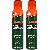 Mando Whole Body Deodorant For Men - Invisible Spray Deodorant - 72 Hour Odor Control - Low Irritation Formula - Aluminum Free, Benzene Free - 3.6 ounce Can - Clover Woods