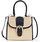 boshiho Retro Straw Woven Handbag Womens Small Cross Body Bag Shoulder Messenger Satchel