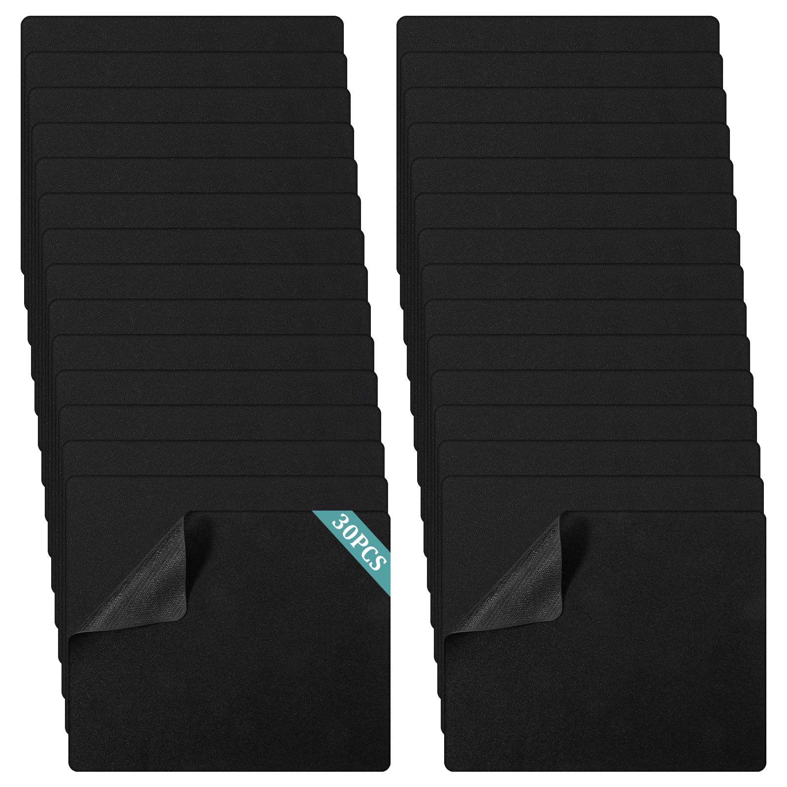 Photo 1 of 30 Pcs Computer Mouse Pad Bulk Square Waterproof Mouse pad Premium Textured Non-Slip Rubber Base Mouses Pads Black for Computers, Laptop, PC, Office & Home, 8.7 x 7.1 inch, Black