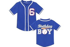 NICNZQI Birthday Boy Shirt Kids Baseball Jersey Boys 1st 2nd 3rd 4th 5th 6th Birthday Party Outfit Personalized Jersey