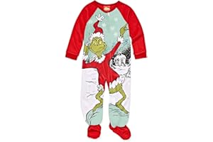 The Grinch Dr. Seuss Toddler Boys Girls Christmas Footed Blanket Sleeper Pajamas