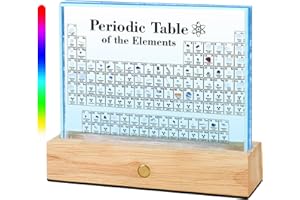 TINCINES Real Periodic Table of Elements, Periodic Table with Real Elements Inside, Acrylic Periodic Table Display with 83 Real Samples, Chemistry Gifts for Adults, Teaching Tools Crafts Decor