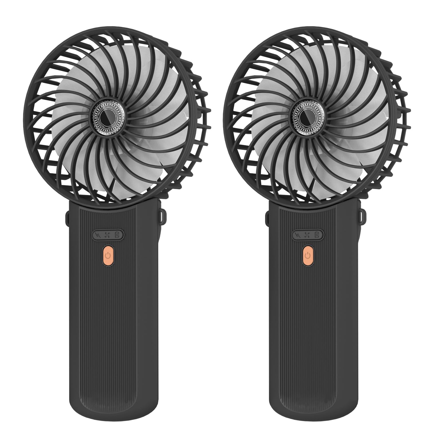 Lepwings Portable Handheld Fan 2 Pieces, USB Rechargeable Mini Fan, 3 in 1 Folding Table Fan, 4 Speeds and 5.5-16 Hours of Work, for Travel, Office, Home and Outdoor-Black