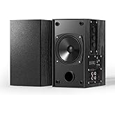 Elimavi 30W X 2 Powered Bookshelf Speakers - 3.5-RCA Input for Turntable, TV, PC, Record Player Speakers with 4 Inch Woofer & Wall Mounted