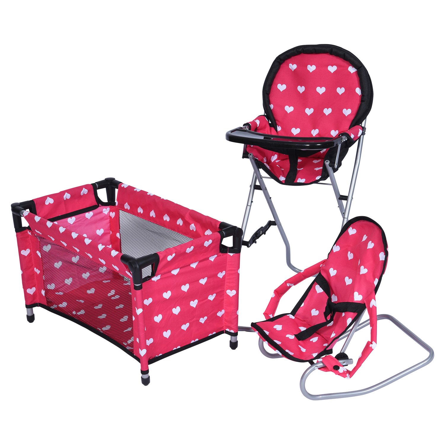 New York Doll Collection Dolls Mega Play set with Dolls High Chair, 31