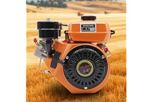 SEANESZTI 2200W 406CC Diesel Engine, 3.3HP 4 Stroke Air-Cooled Single Cylinder Motor Engine Diesel Engine, 2800RPM Recoil Starting System Agricultural Machinery Engine forLog Splitter Lawn Mower