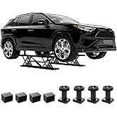 7000 LBS Portable Car Lift with Extension Plates, Black | Heavy Duty Quick Jack with 26.8" Max Height, 120V Power Unit, for Cars, SUVs, Light Trucks, Shop Use or Garage , Black