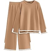 PRETTYGARDEN Women's 2 Piece Fall Knit Sweater Set Long Sleeve Tops Wide Leg Pants Sweatsuit Tracksuit Outfit Winter Clothing