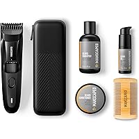 MANSCAPED® The Beard Hedger® Advanced Kit Includes Our Premium Precision Beard & Mustache Trimmer, Hydrating Shampoo, Softeni