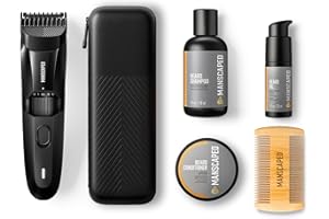 MANSCAPED® The Beard Hedger® Advanced Kit Includes Our Premium Precision Beard & Mustache Trimmer, Hydrating Shampoo, Softening Conditioner, Moisturizing Oil & Facial Hair Comb
