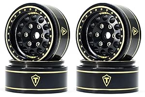 TREAL 1.0 Beadlock Wheels Brass Vintage Wheel Rims Heavy Weight Upgrades 4pcs for SCX24 FCX24 TRX4M 1/24 1/18 RC Crawler, 47g/pc