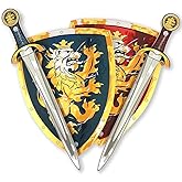 Liontouch - Noble Knight Foam Swords & Shields For Two Kids, Blue/Red – Age 3-8 years | Durable & Safe Foam Medieval Toy Set | Weapons & Battle Accessories For Pretend Play, Dress Up & Knight Costumes