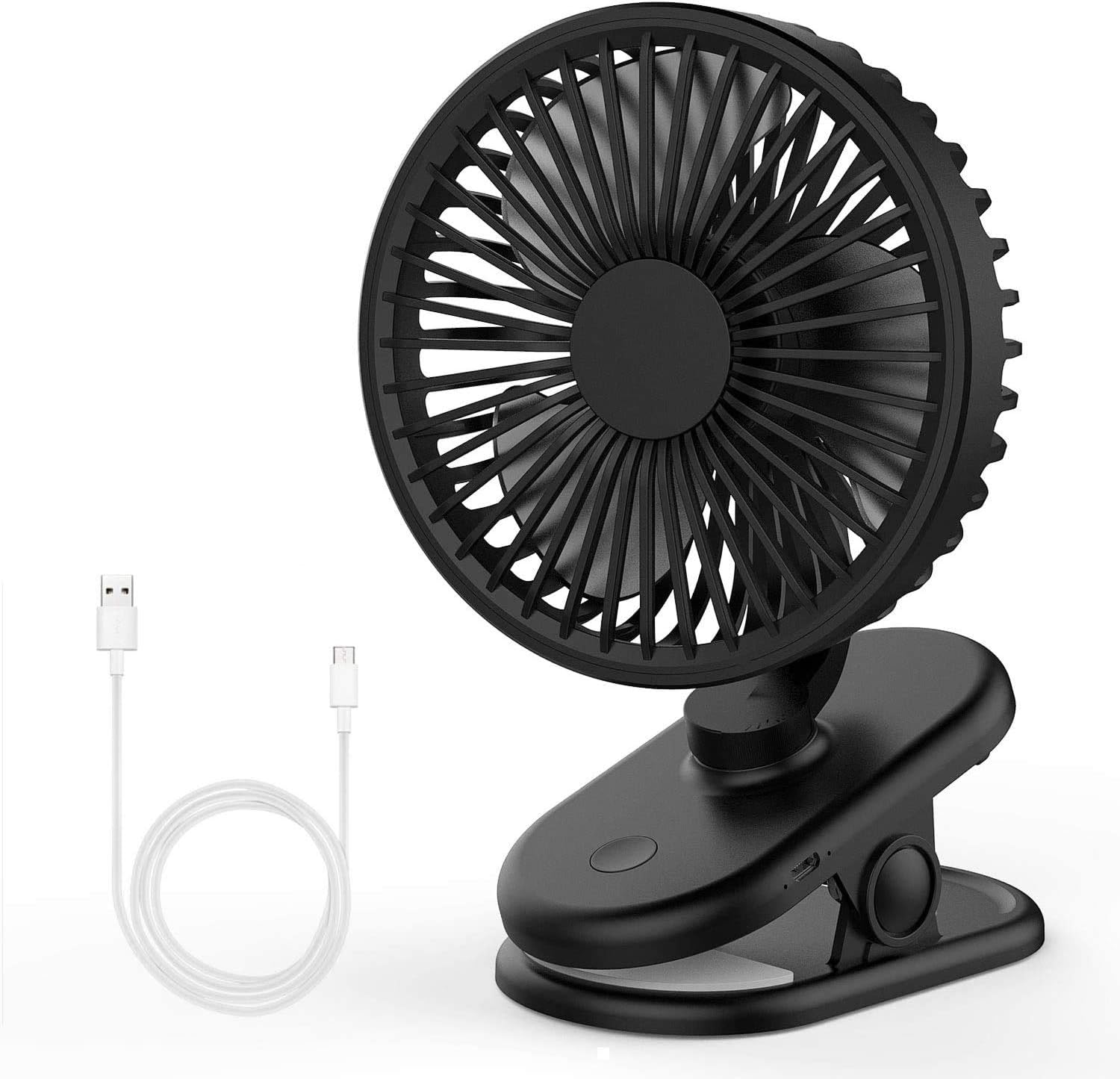 Small Desk Fan Clipon Fan Rechargeable Battery or USB