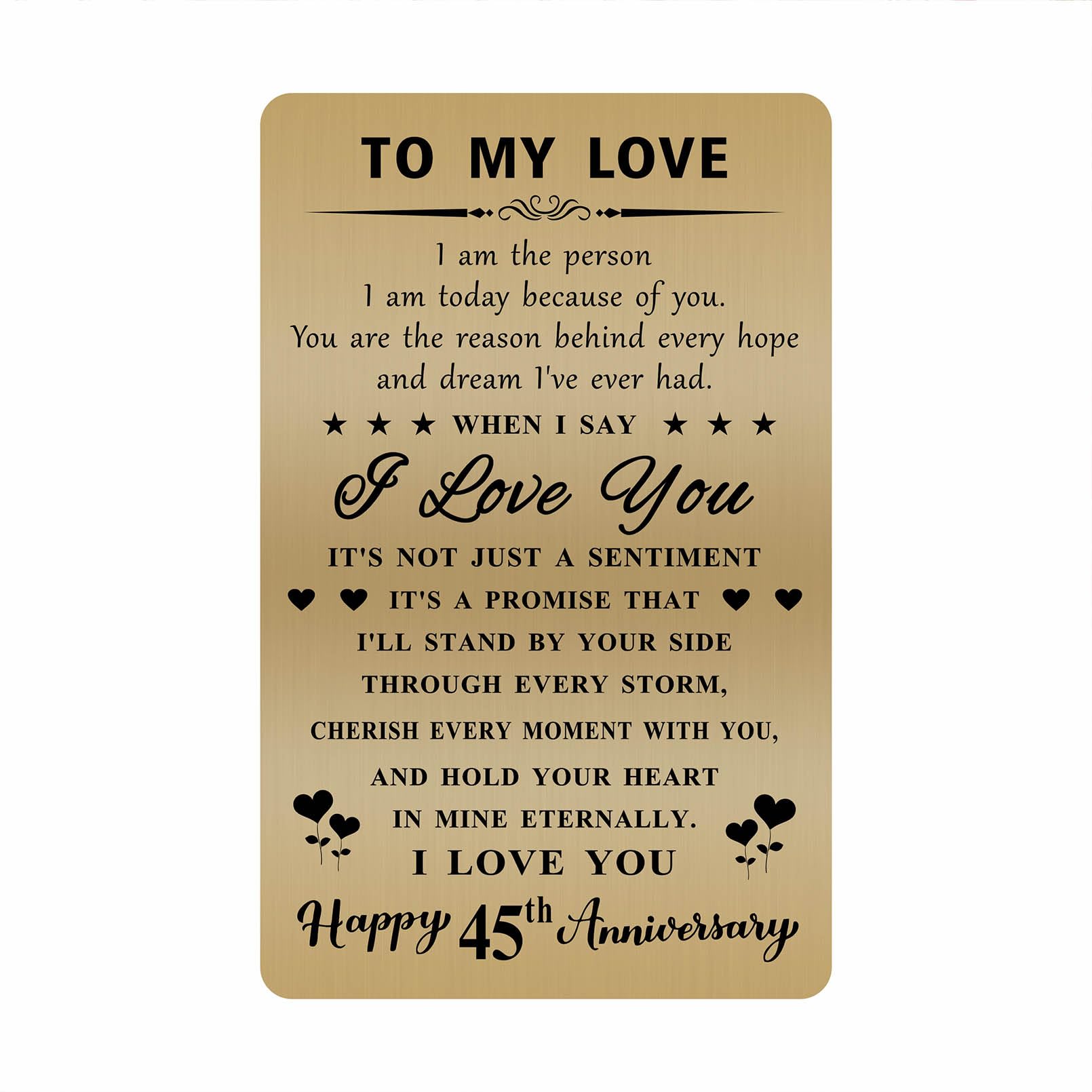 Happy 45th Anniversary Card, 45 Year Anniversary Card for Husband Wife, 45th Wedding Anniversary Card Gifts for Him Her Men Women