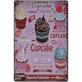 TREEPERI Vintage Metal Sign - Cupcake Bakery Shop Tin Sign Decorative Wall Decor