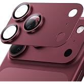 Hoerrye for iPhone 18 Pro Max Camera Lens Protector - Matte Alloy, HD Clear | Military-Grade Protection, Metal Frame 9H+ Tempered Glass Cover, Case-Friendly, Strong Adhesion, Full Lens Coverage, Burgundy