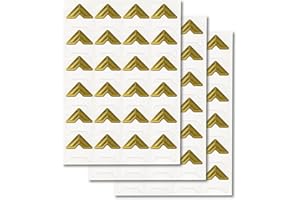 GOONAVI 15 Sheets 360 Pcs Acid-Free Photo Corners, Self-Adhesive Mounting for Wedding Scrapbook Supplies, DIY Photo Album, Journal, Guest Book, Memory Book (Gold)