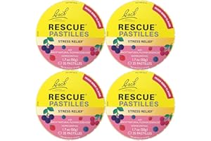 Bach RESCUE PASTILLES, Mixed Berry Flavor, Lozenges, Homeopathic, Flower Essences, 4 Pack