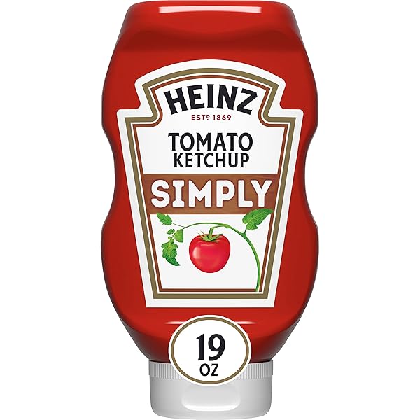HEINZ SIMPLY TOMATO KETCHUP WITH NO ARTIFICIAL SWEETENERS, 19 OZ BOTTLE