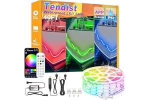 TENDIST 40FT Boat Lights LED Waterproof, Pontoon Boat Led Lights Strip, Marine Led Strip Light, Multicolor 12v RGB LED Strips Outdoor IP67, Night Fishing Lighting with APP & Remote for Bass Jon, RV, Kayak