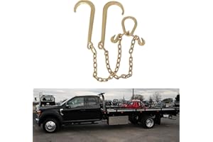 SEBLAFF 5/16 Inch x 2 FT G70 Tow Chain J - Hooks V - Chain Replacement for Flatbed Truck Rollback Wrecker