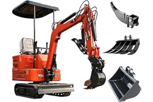 DIGMASTER 2650lb Mini Excavator with 13.5HP Gas Engine, Hydraulic Thumb, Quick Connect Attachments, Compact Design for Garden, Yard Landscaping, Farm, and Small Construction Projects (DM150A) (Orange1)