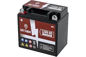 Battanux 12N9-BS Battery & Motorcycle Battery, Sealed SLA/AGM 12V9Ah ATV/UTV/Snowmoble/Motor bike Battery Maintenance Free & No tools for installation & Advanced Technology & Environmental