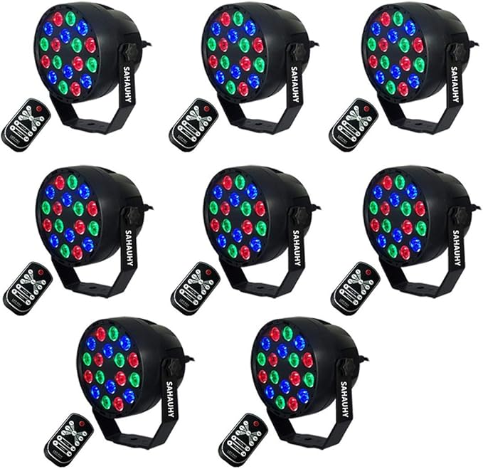 Stage Lights,SAHAUHY Bright 18LEDs RGB DMX Par Lights Dj