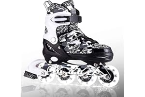 KUXUAN SKATES Kuxuan Boys Adjustable Inline Skates with Light up Wheels, Fun Illuminating Skates for Kids Girls Youth