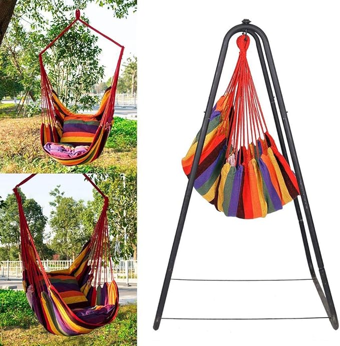 DREZZED Canvas Swing Chair Hanging Rope Chair Garden Indoor Outdoor Hammocks Amazon.in
