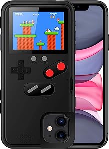 Gameboy Case for iPhone 6/6S/7/8, Chu9 Retro 3D Gameboy Style Silicone Cover Case with 36 Classic Games, Color Screen Playable Video Game Case for iPhone(Black, iPhone 6/6S/7/8)