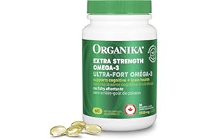 Organika Extra Strength Omega-3 Fish Oil 1414mg – High DHA (330mg) and EPA (660mg) Formula for Cognitive, Brain & Heart Healt
