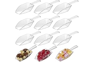 Acrylic Plastic Mini Scoops for Candy, 5.5-Inch (2oz) Ice Cream Bar, Kitchen Scooper for Dry Food, Jars, Containers, Coffee, 