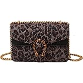 MYHOZEE Crossbody Bags for Women - Snake Printed Clutch Purses Leather Chain Shoulder Bags Evening Handbags