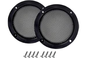 Mairuker 2Pcs 4 inch Speaker Grills Cover, Steel Mesh Speaker Grill with Screws, Black Guard Circle for Home Audio Car Speaker Replace- Subwoofer Guard Protector