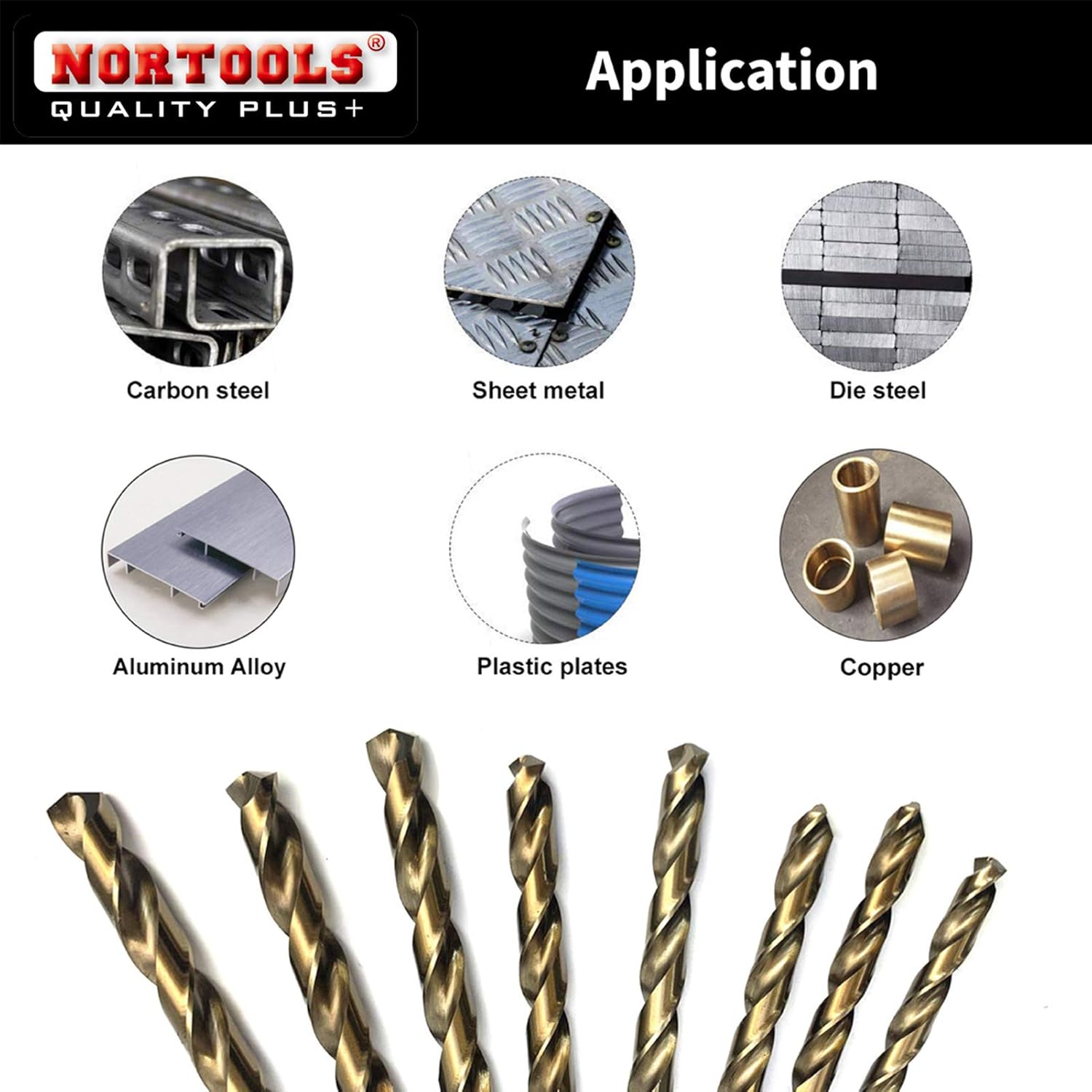 NORTOOLS 19-Piece M35 Cobalt Drill Bit Set, 5% Cobalt HSS-G, 1.0-10mm by 0.5mm, for Stainless Steel Iron, Metal, Hardened Steel - Image 5