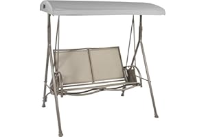 Garden Winds Replacement Canopy Top Cover for Garden Treasures SS-909E-1 Swing - RipLock 350 - Slate Gray