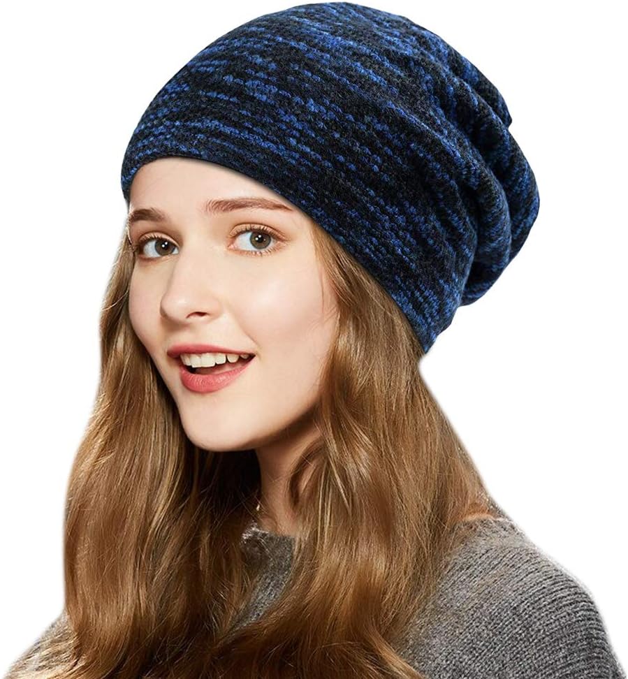 Warm Knitted Hat Unisex Beanie Lined Winter Hat Loose Knit Skull Cap for Men Women Teen Boys Girls Ladies Outdoor Sport