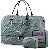 LOVEVOOK Travel Duffle Bag for Women, Weekender Overnight Bag with Shoe Compartment, Carry on Bag with Toiletry Bag, Gym Duffel Bag with Wet Pocket, Hospital Bags for Labor and Delivery 3 Pcs Set