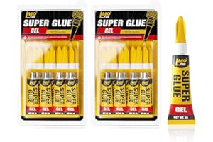 LMQ LASH Super Glue Gel Single Use CA Glue, Clear Cyanoacrylate Adhesive Multipack for Shoe Sole Repair Ceramic Plastic Model Metal Wood Aquarium Leather Pottery Glass, Food Safe Strong and Instant Bonding