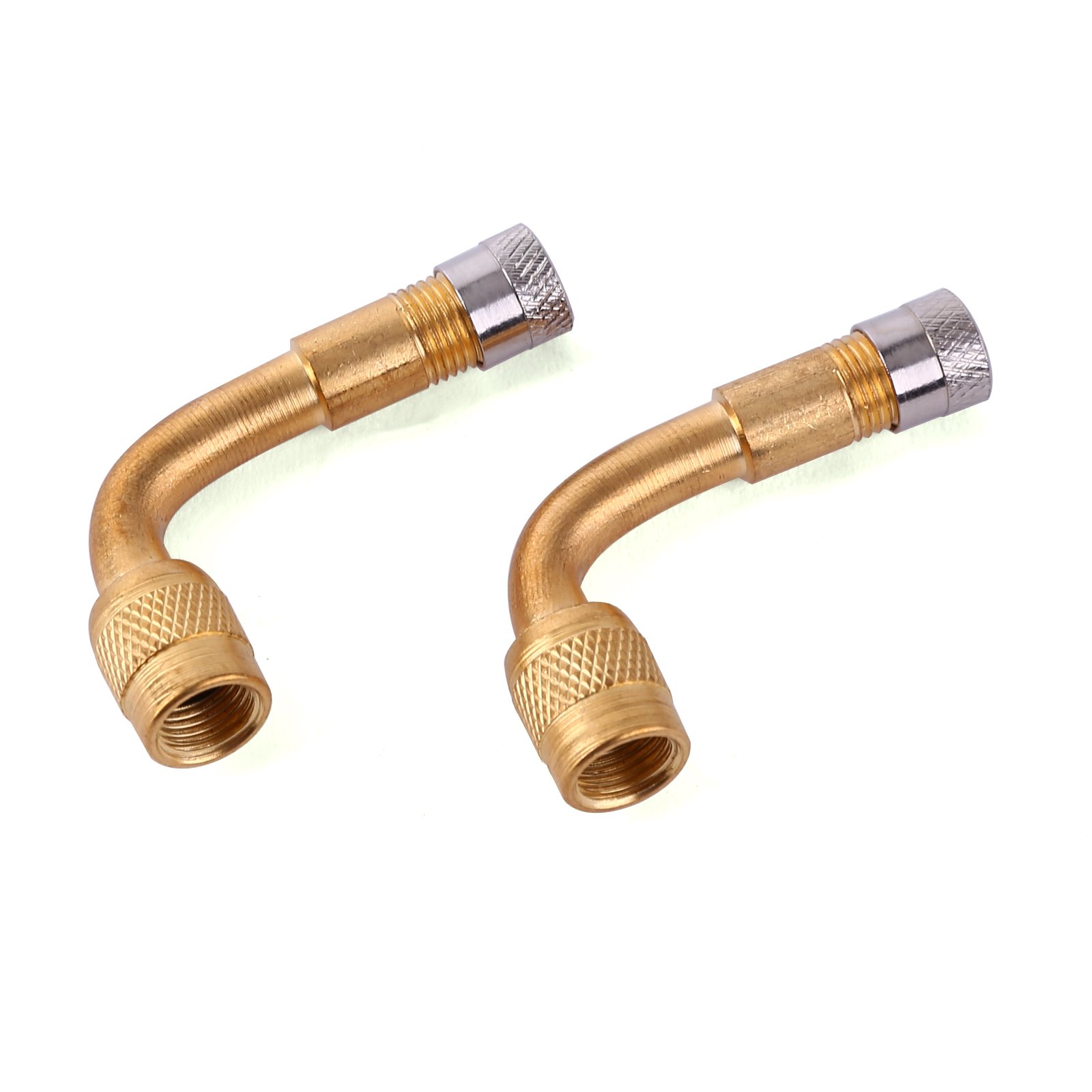 2x 90 Degree Elbow Extension Connector Pipe for Tyre Valve - Motorcycle, Bicycle