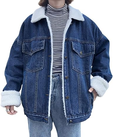 oversized sherpa denim jacket