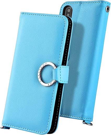 Amazon Co Jp Casebank Iphone X Iphone Xs 用ケース 手帳型 リング付き スタンド機能 Qi充電対応 高級pu レザー カード収納 ストラップ穴 マグネット 落下防止 実用新案取得済 トゴライトブルー 家電 カメラ