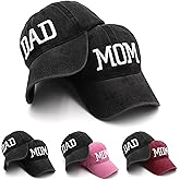 homeSlik Mom and Dad Hats New Mom Gifts Embroidered Hats for Men Women Adjustable Baseball Cap New Parents Gifts for Couples