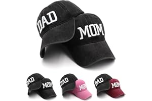 homeSlik Mom and Dad Hats New Mom Gifts Embroidered Hats for Men Women Adjustable Baseball Cap New Parents Gifts for Couples
