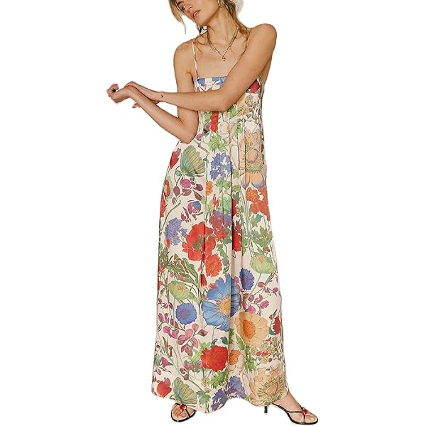v-neck lace floral cami maxi dress Off White V Neck Lace Floral Maxi Dress