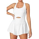 IUGA Athletic Romper Tummy Control Padded Workout Romper with Shorts Running Onesie Jumpsuits Summer Outfits Set Gym Clothes